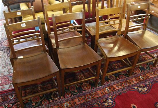 Set six 18th century fruitwood chairs